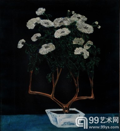 常玉  《幽兰明菊》  布面油画  72×60CM 50年代作