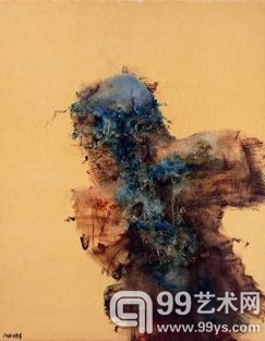 周春芽《山石》1995年 油彩画布 100cmx80cm