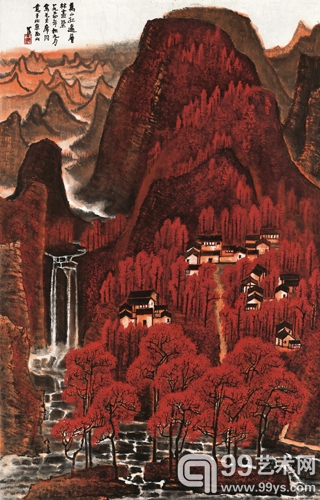 李可染  万山红遍