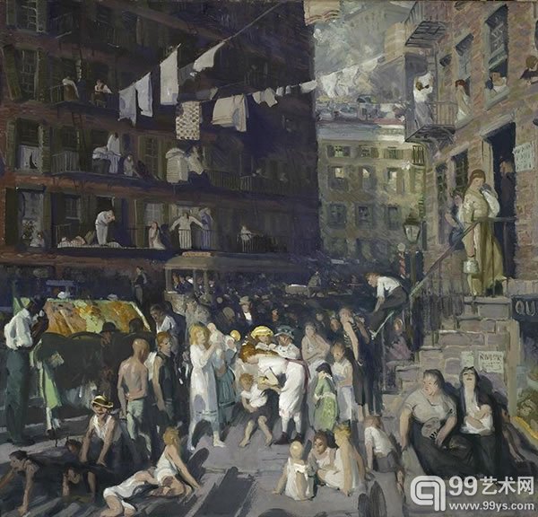 乔治·贝劳斯（George Bellows）作品《Cliff Dwellers》（1913）