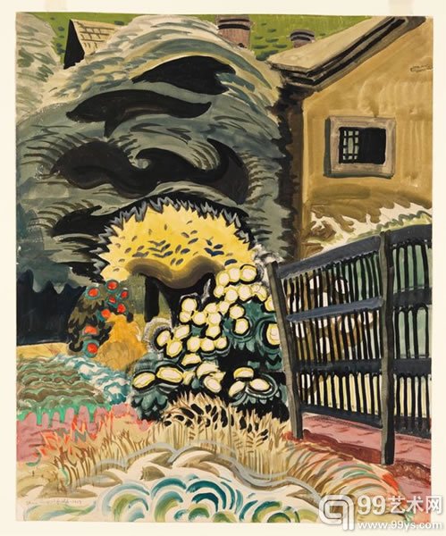 伯奇菲尔德（Charles Burchfield）作品《Noontide in Late May》（1917）