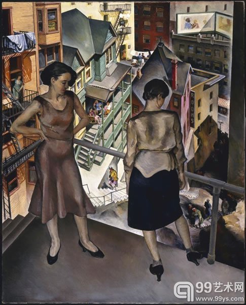 Millard Sheets作品《Angels Flight》（1931）