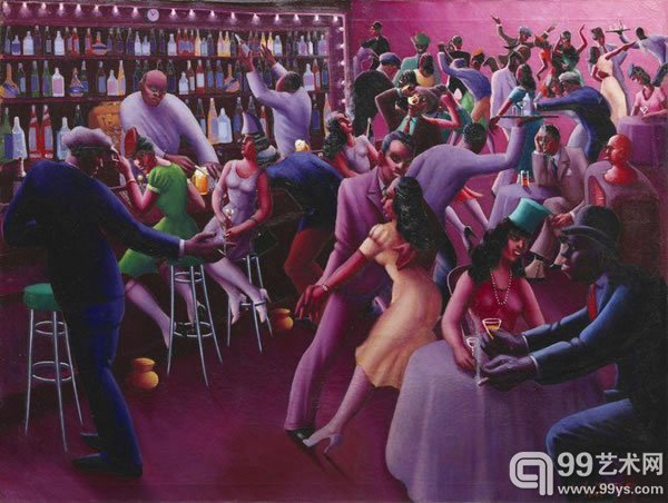 Archibald John Motley作品《Nightlife》（1943）