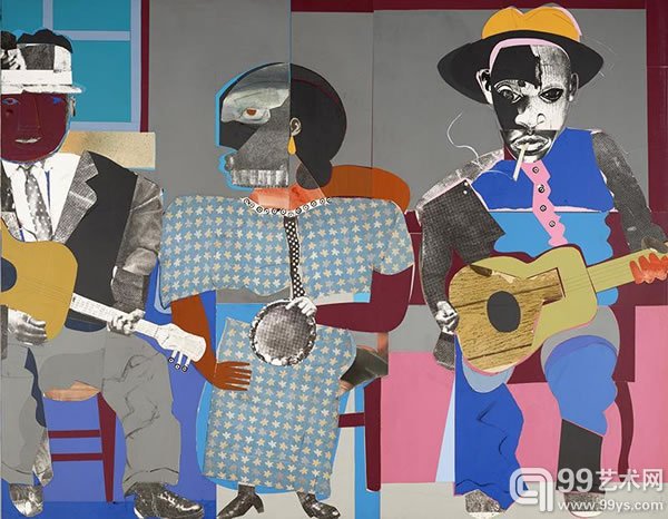 比尔登（Romare Bearden）作品《Soul Three》（1968）