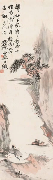 曾熙(1861-1930) 松下悠悠 纸本立轴 111×33 cm 约3.3平尺